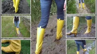 Muddy Walk in Yellow Wellies
