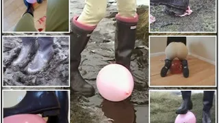 Custom Clip - Crushing Balloons in Hunter Rubber Boots
