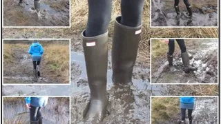 Muddy Walk in Hunter Snow Boots