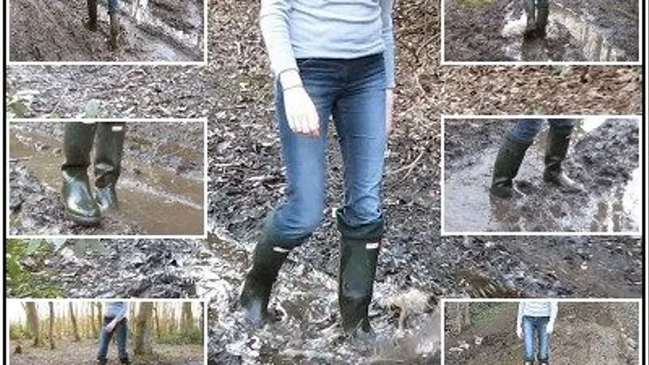 Muddy Woods Walk in Hunter Wellies