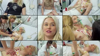 Barbie Cheerleader in the ER, Resus, CPR, Defb, 3 & 12 Lead ECG, 02, BP, Ambu