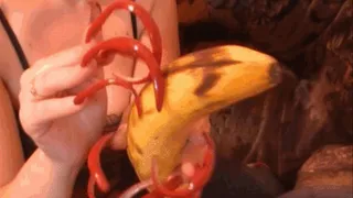 playing with banana