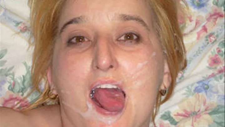 Plumper gets cum facial & eats it all