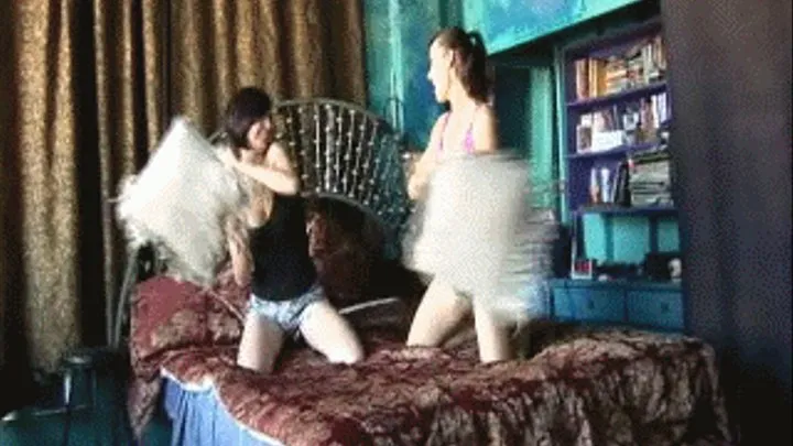 Pillow fight tickle part 1 of 2