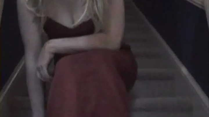 Farting in my red dress on the stairs