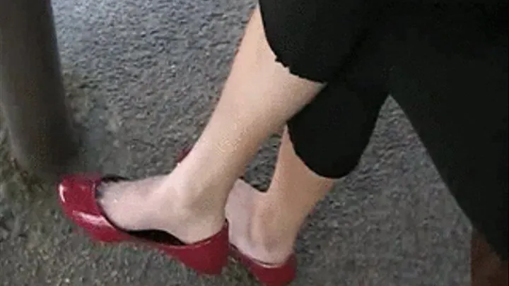 New red patent flats barefoot ~ Shoeplay talk