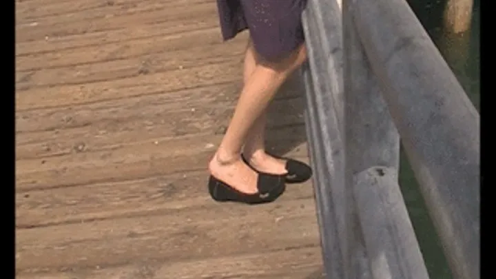 Waiting for and on the ferry ~ black suede loafers