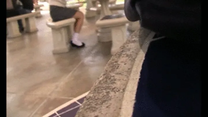 2014: Schoolgirl with socks & flats at mall ~ 3 views