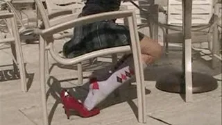 Red heels & RHT argyle socks ~ Wet