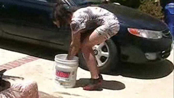 Peep toe high heels ~ Car Wash