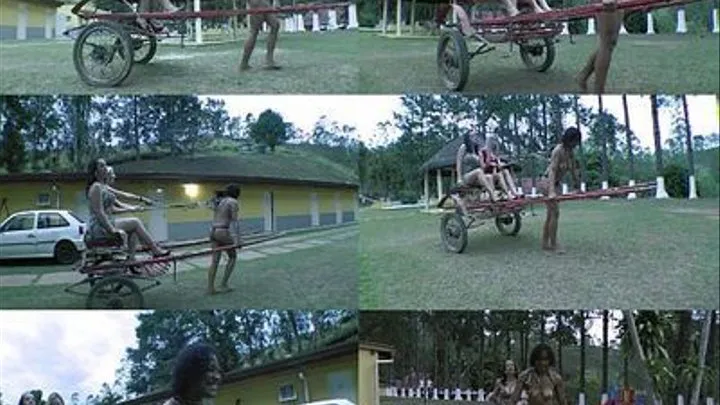 PONY EXTREME HUMILIATION CART LOAD -- TOP GIRL JESSICA ALMEIDA & ADRIANA FULLER - CLIP 2