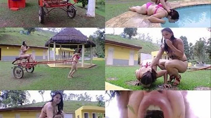 PONY EXTREME HUMILIATION CART LOAD AND REAL EAT GRAM - Giant Girl CRIS CASTELLARI - CLIP 4