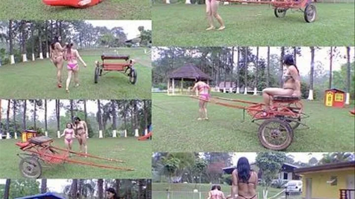 PONY EXTREME HUMILIATION CART LOAD AND REAL EAT GRAM - Giant Girl CRIS CASTELLARI - CLIP 1