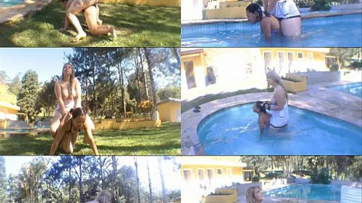 PONY GIRL SWIMMING POOL HUMILIATION 2 SLAVES - cruel CAROLINE ZIMMERMAM - NEW MF 2013 - CLIP 03 - exclusive MF