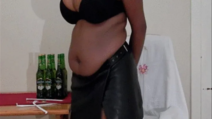 Disiree Leather Skirt Drinking Sexy Belly Dance