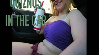 Lacey eating Quiznos in the car