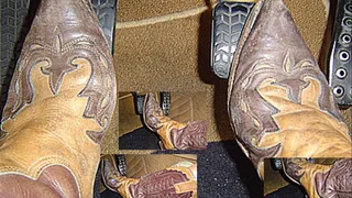 Pedal pumping in cowboy boots