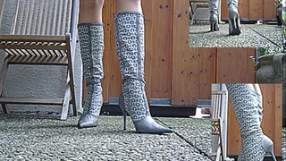 Walking in Stylish Fashion Boots