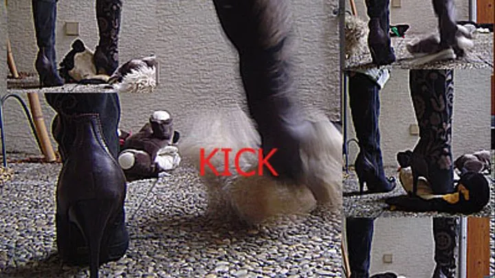 Plushies extreme KICKING in designer boots