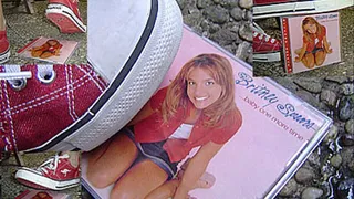 Crush Britney Spears CD in red sneakers