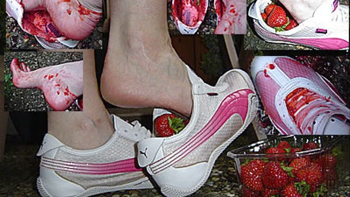 IN SHOE CRUSH strawberries in my white PUMA sneakers