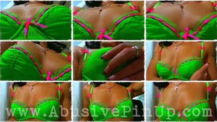 Acid green bra and boobs worship *POV*