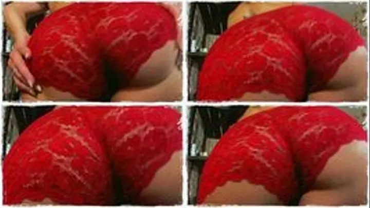 Red Lace Shorts Ass Worship *POV*