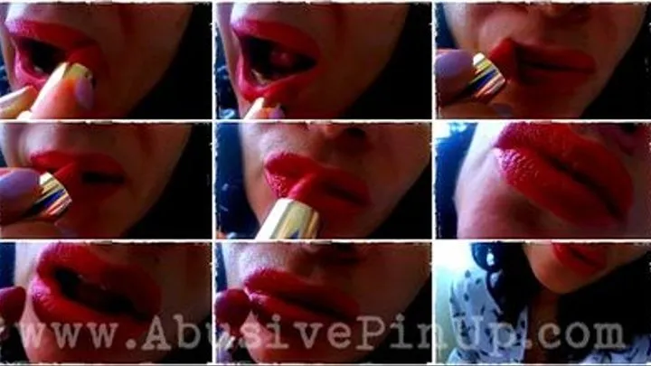 RED lipstick apply and lips worship *POV*