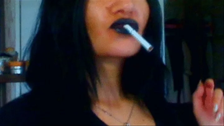 Black lipstick smoking.