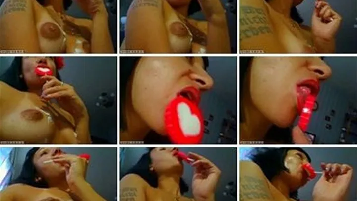 Topless creamed boobs lollipop sucking *POV*