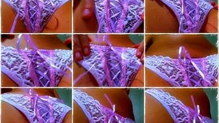 Lace pink thongs crotch teasing *POV*