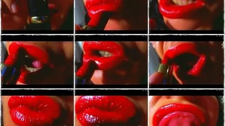 Ruby red lipstick apply *POV* ( 1080)