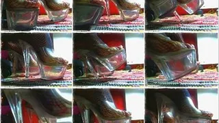 Clear platform heels + Fishnets worshiping *POV*