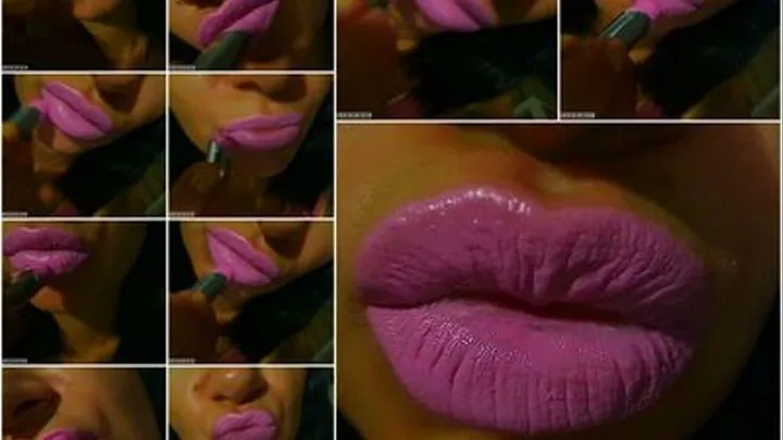 HOT pink lipstick POV apply