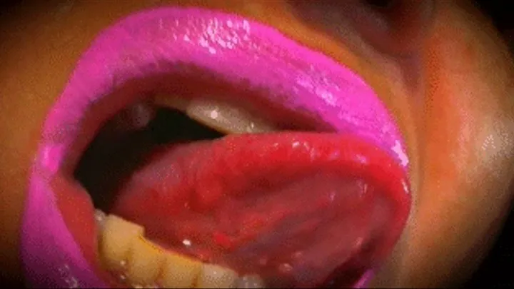 My Hungry Mouth! - Hot Pink Lipstick - Tongue and Spit Fetish - POV