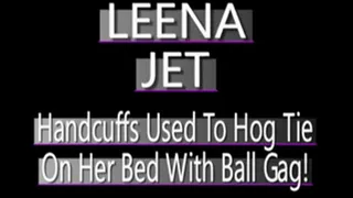 Leena Jet Hogtied With Cuffs With Ball Gag On Bed! - PS3 Sized