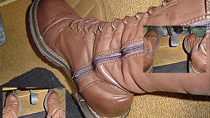 Pedal pumping brown boots