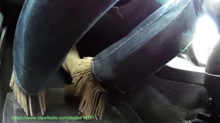 Pedal Pushing - Grey Fringed booties