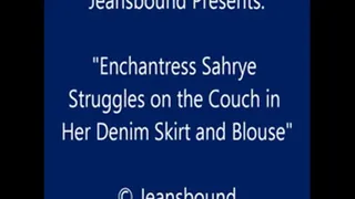 Sahrye Bound in a Denim Skirt