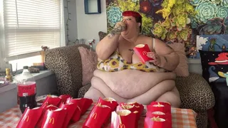 SSBBW's Gluttonous 20 Lg Fries Pigout Challenge