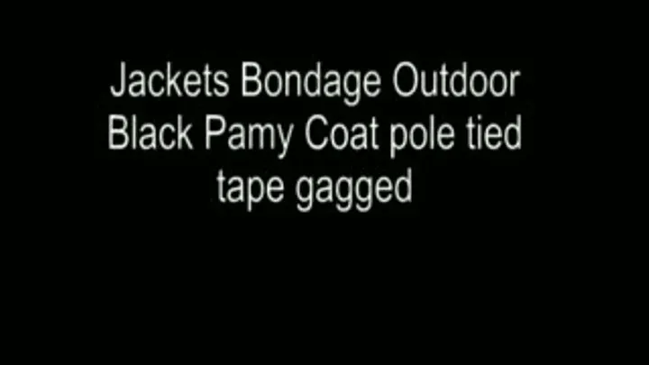 Jackets Bondage Outdoor - Black Pamy Downcoat Pole tied - tape gagged