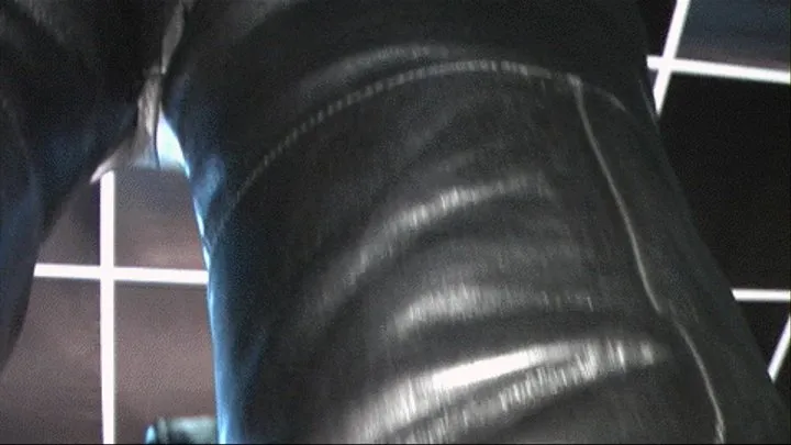 Lick heels and milked by two leather mistresses and to eat your own cum (part 2 - face sitting with rubber ass and jerking with hand and boots)