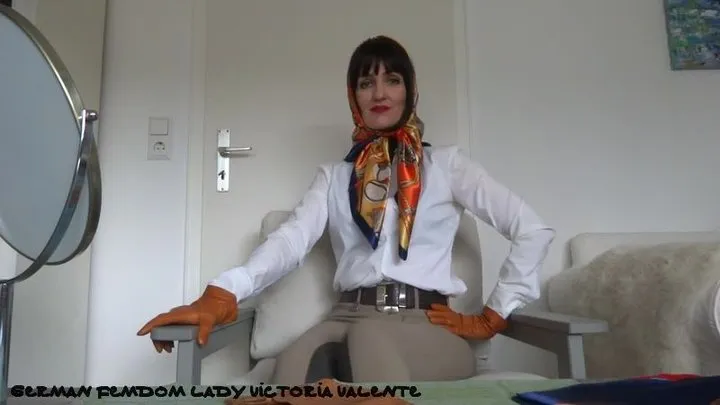 Satin scarfs fitting with white blouse and breeches - neck and headscarves