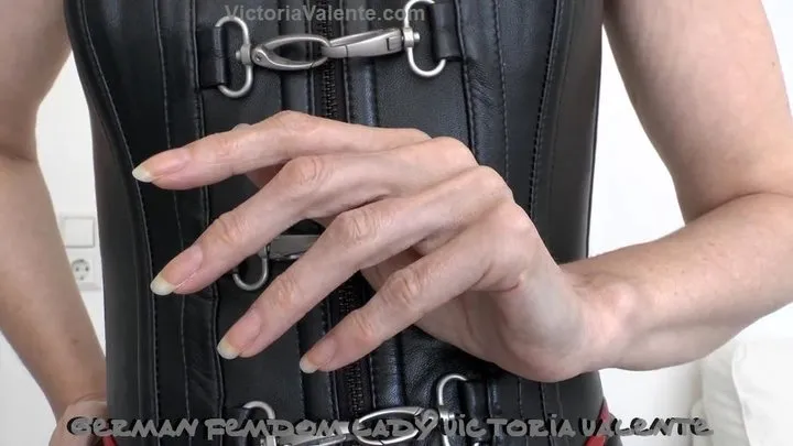 Hand fetish long natural fingernails show