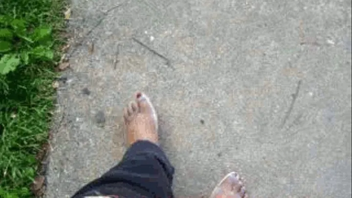 Walking Barefoot On Concrete Video Part 1