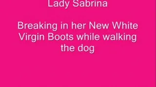 Lady Sabrina in her new Virgin White boots