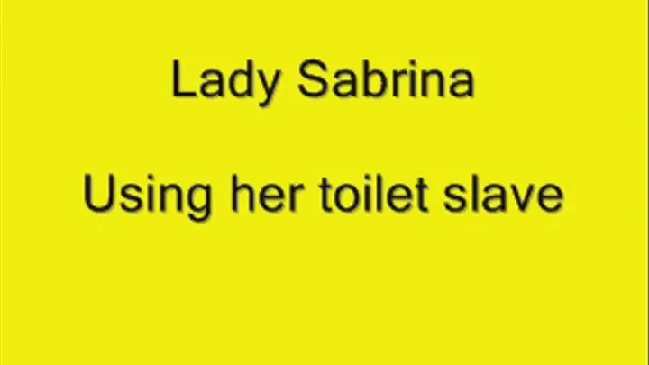 Lady Sabrinas Toilet for the rest of your life