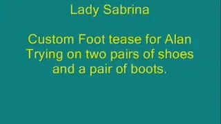 Lady Sabrina foot tease for Alan