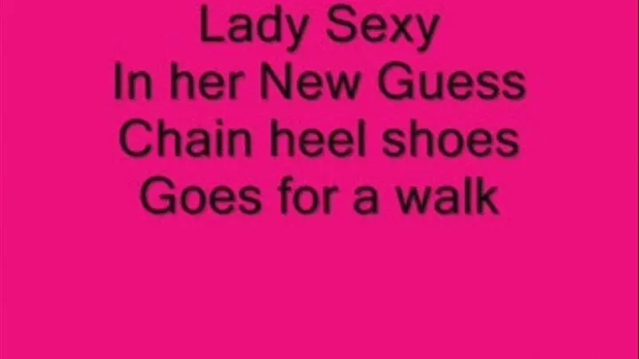 Lady Sexy Walking in her New Guess Chain Heel shoes