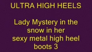 Lady Mystery in her sexy boots in the snow